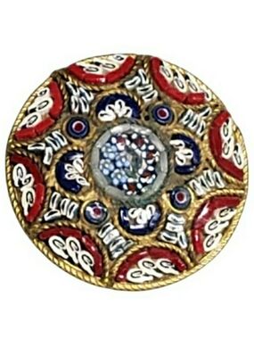 Vintage Micro Mosaic Italy Flower Brooch Pin